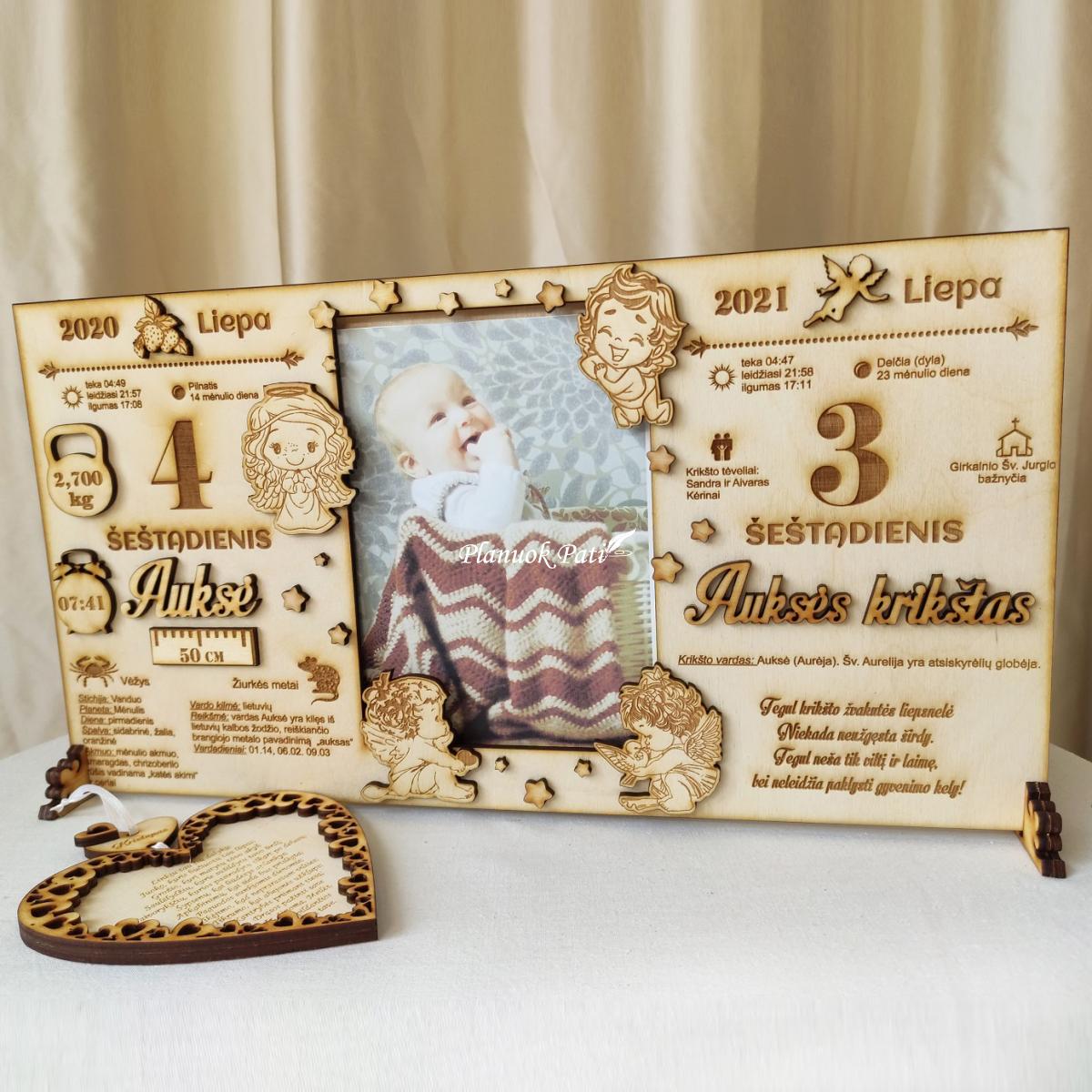 Gimimo metrikų ir krikštynų dienos rėmelis nuotraukai