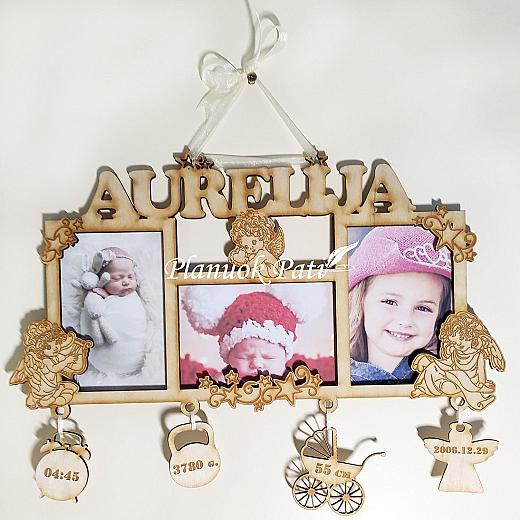 Pakabinamas metrikų rėmelis trims nuotraukoms