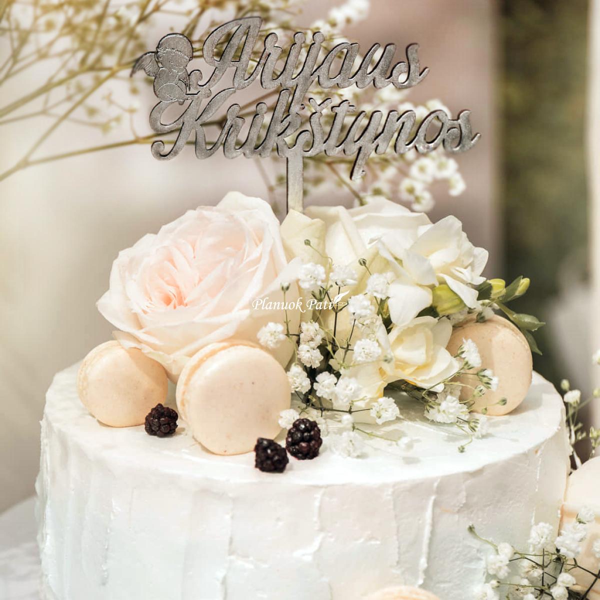 Vardinis krikštynų torto smeigtukas