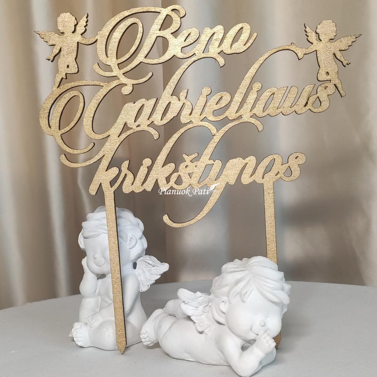 Vardinis krikštynų torto smeigtukas