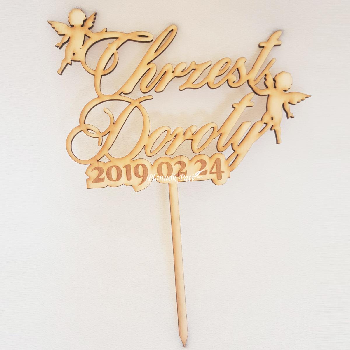 Vardinis krikštynų torto smeigtukas