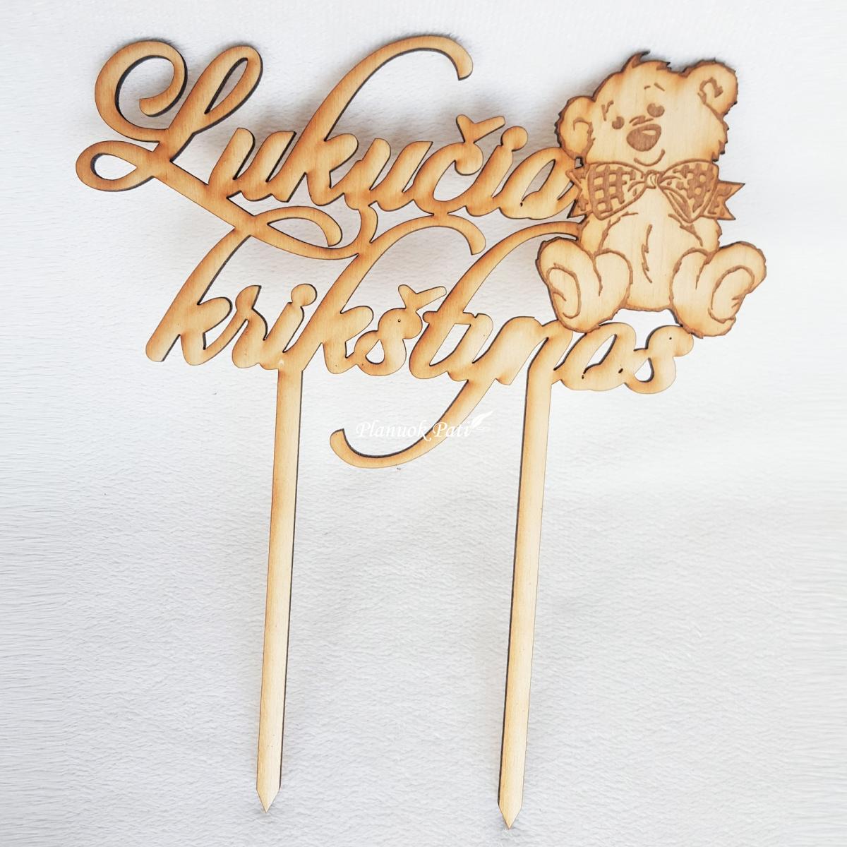 Vardinis krikštynų torto smeigtukas