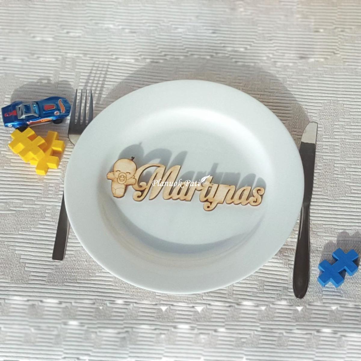 Krikštynų vardo kortelė su paveikslėliu - magnetukas