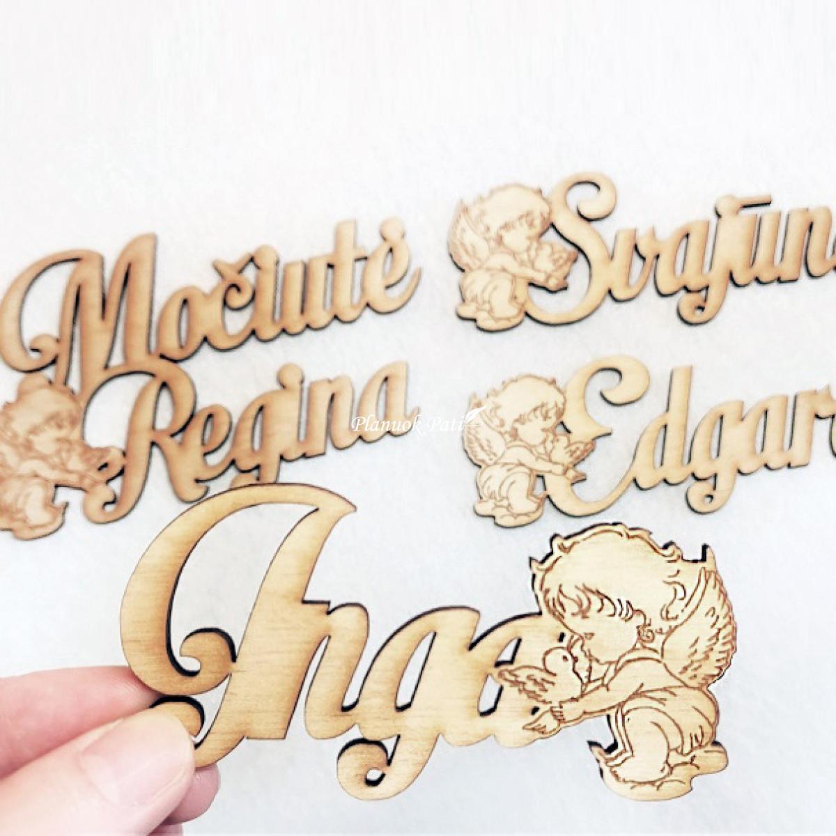 Krikštynų vardo kortelė su paveikslėliu - magnetukas