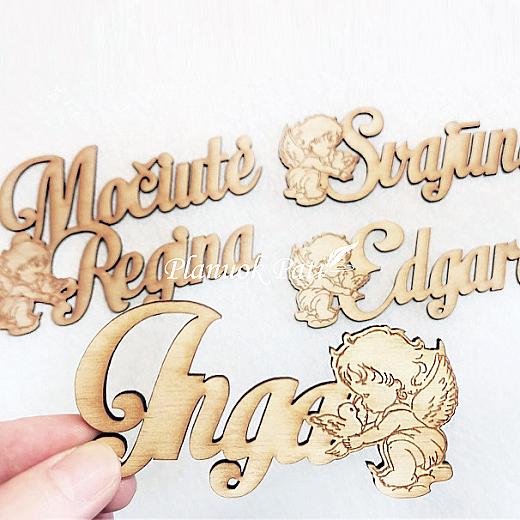 Krikštynų vardo kortelė su paveikslėliu - magnetukas