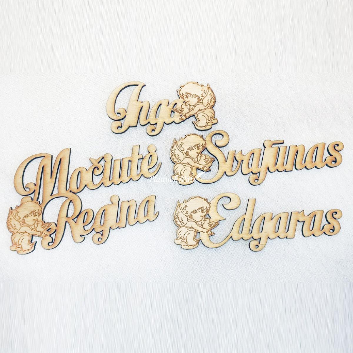 Krikštynų vardo kortelė su paveikslėliu - magnetukas