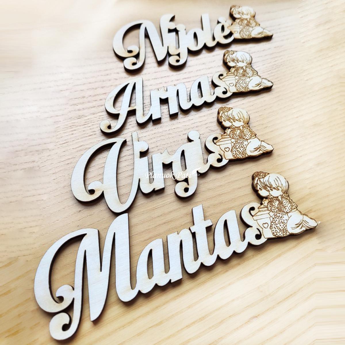 Krikštynų vardo kortelė su paveikslėliu - magnetukas