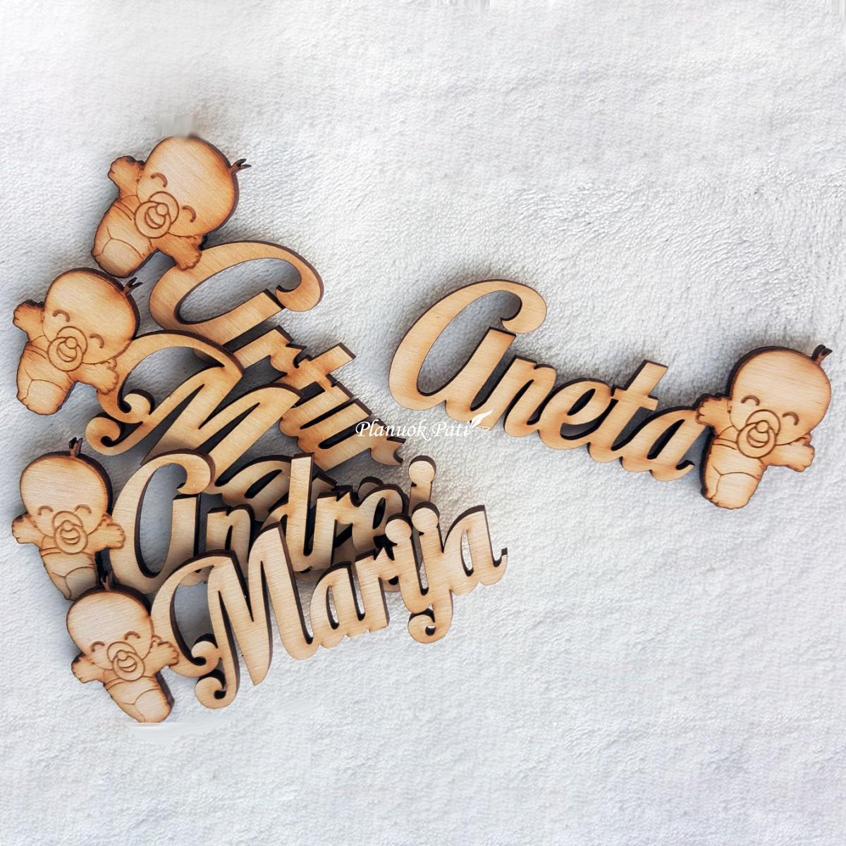 Krikštynų vardo kortelė su paveikslėliu - magnetukas