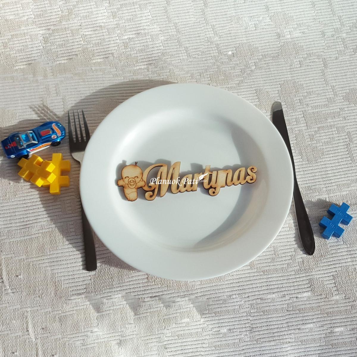 Krikštynų vardo kortelė su paveikslėliu - magnetukas