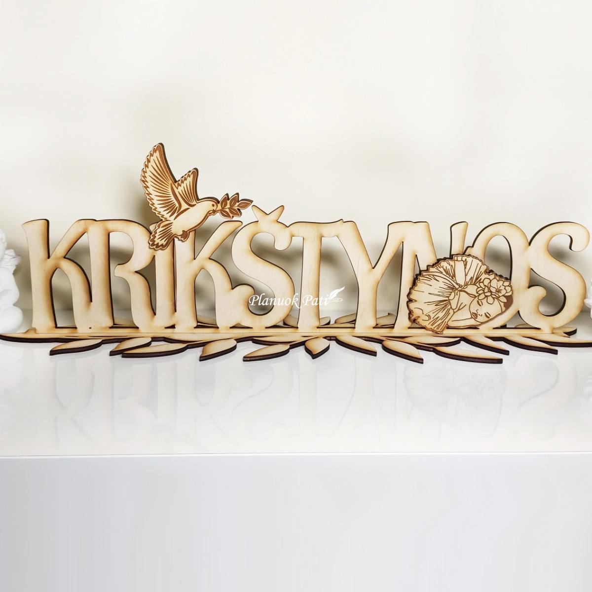 Užrašas Krikštynos su stoveliu