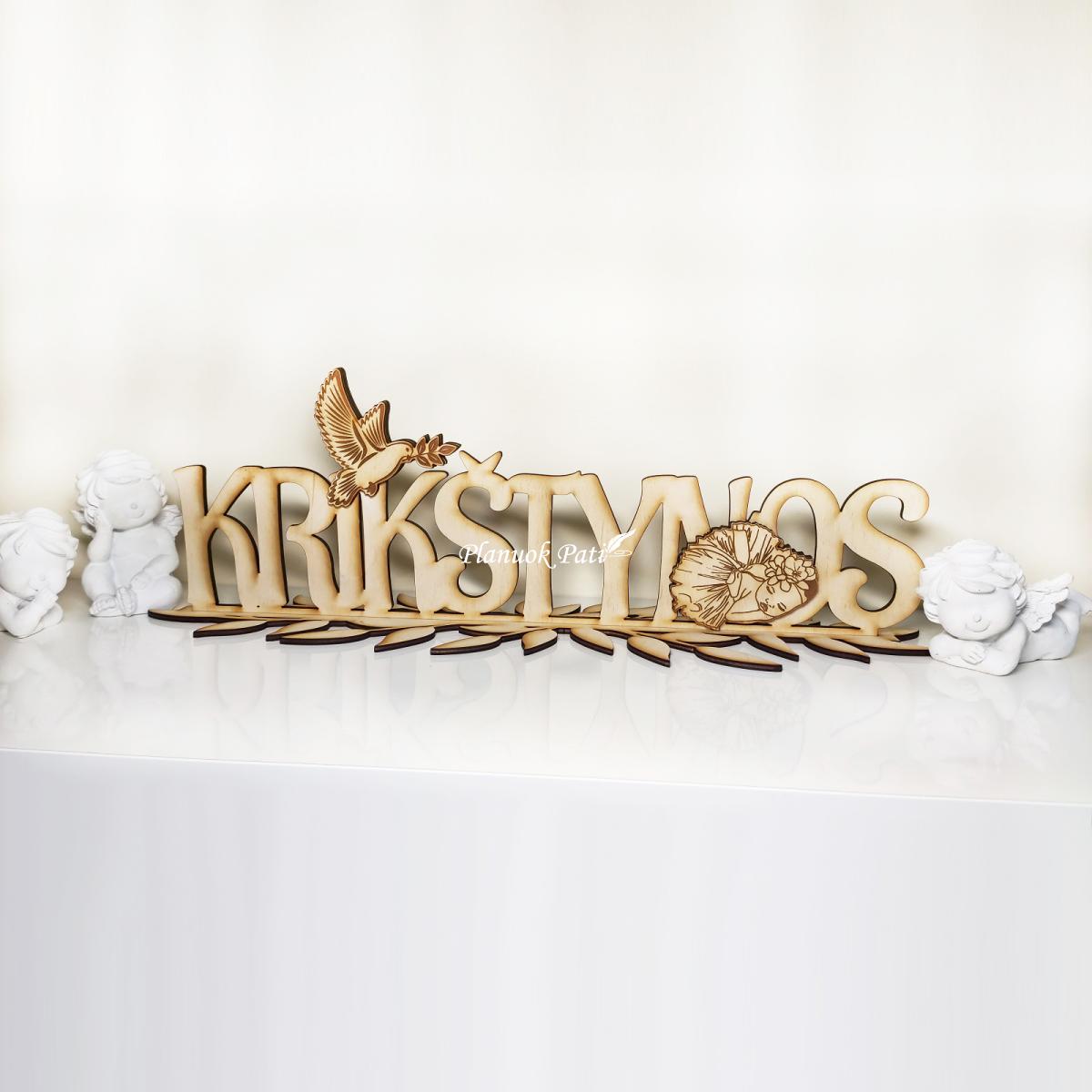 Užrašas Krikštynos su stoveliu