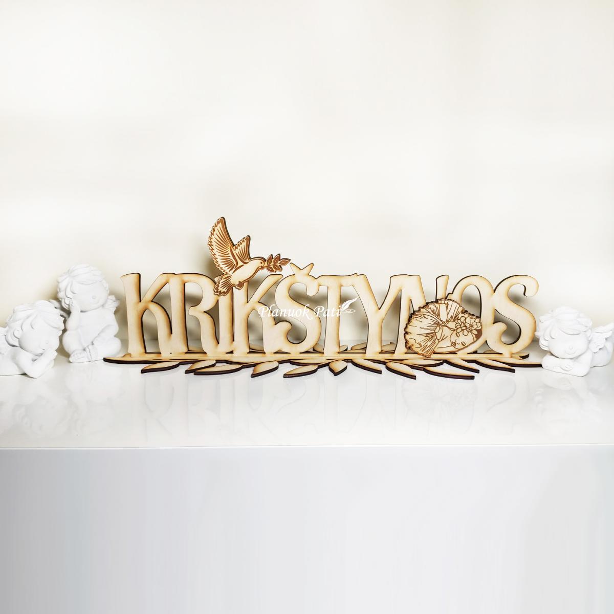 Užrašas Krikštynos su stoveliu