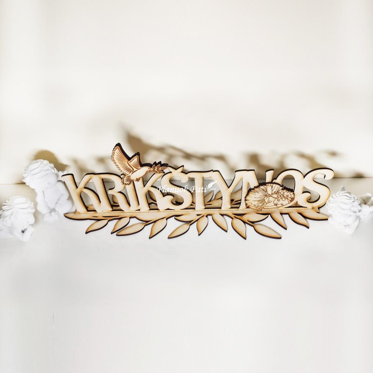 Užrašas Krikštynos su stoveliu