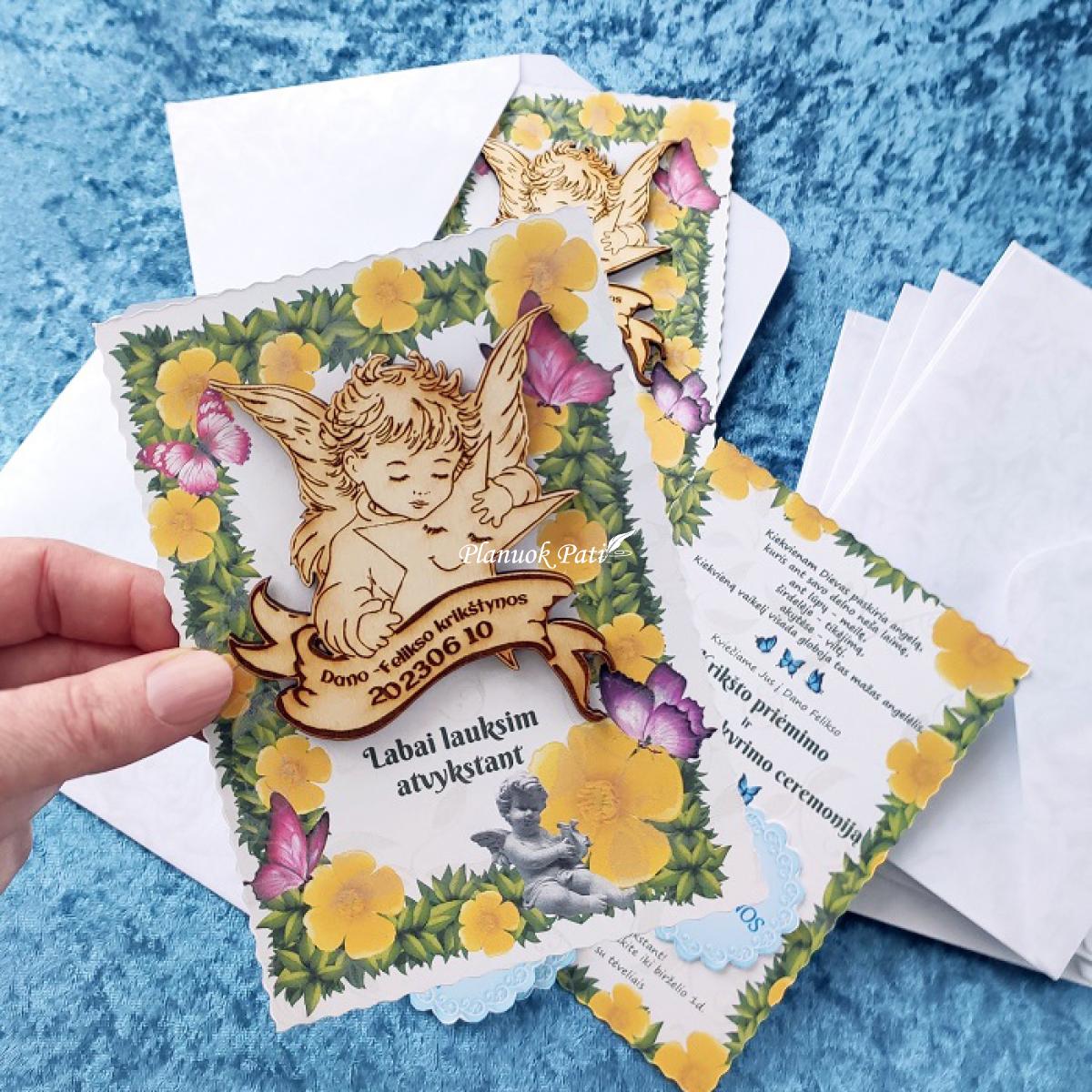 Krikštynų kvietimas svečiams - magnetukas