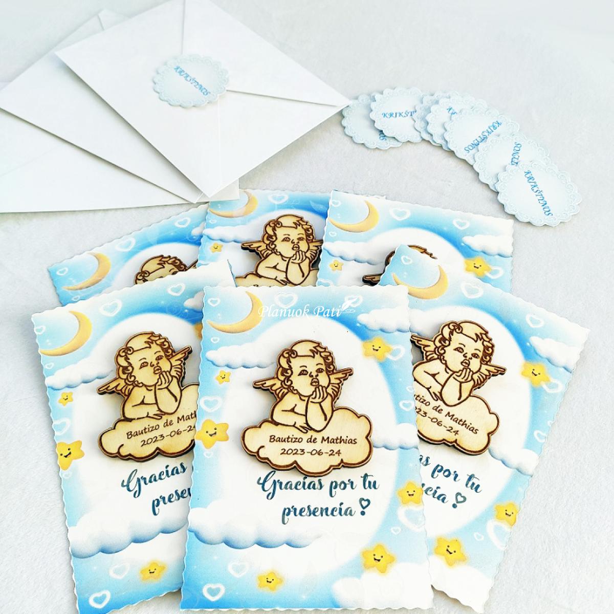 Krikštynų kvietimas svečiams - magnetukas