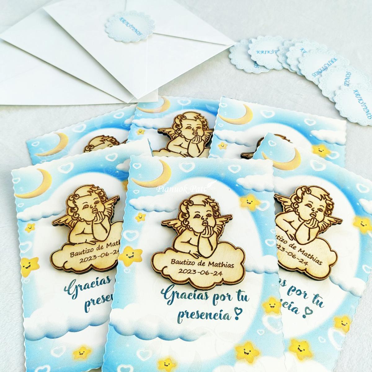 Krikštynų kvietimas svečiams - magnetukas