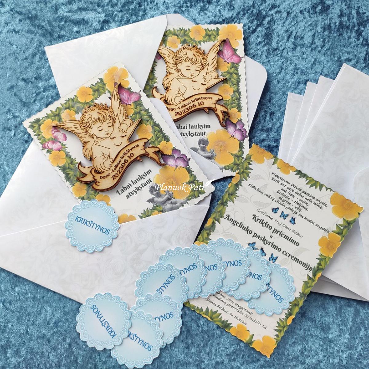 Krikštynų kvietimas svečiams - magnetukas