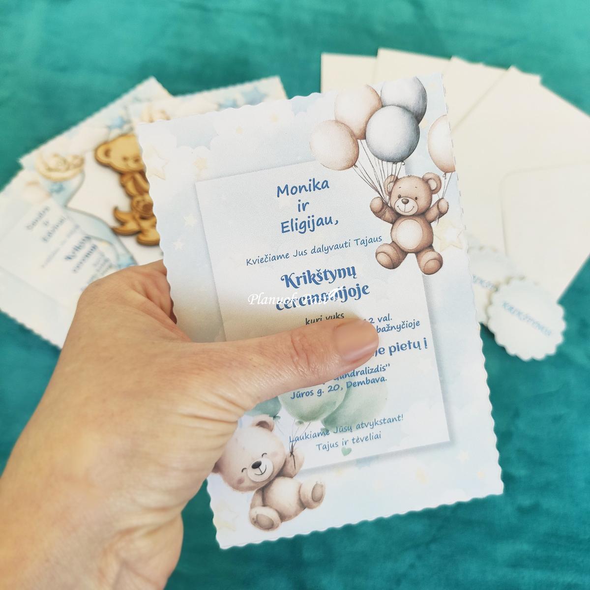 Krikštynų kvietimas svečiams - magnetukas