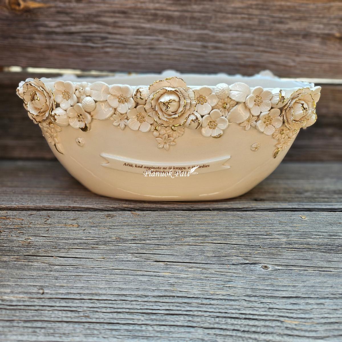 Didelis dekoruotas vazonas - Padėka