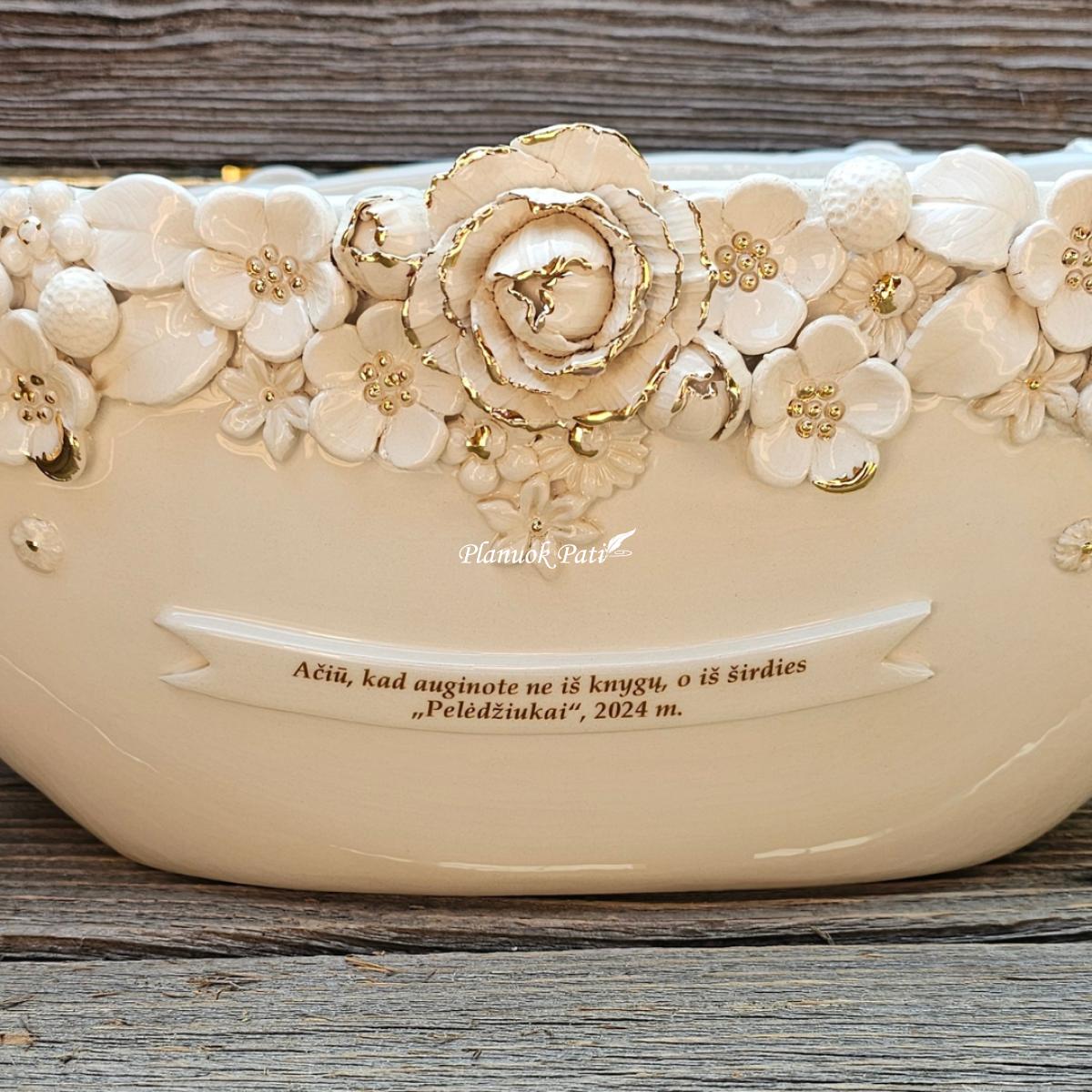 Didelis dekoruotas vazonas - Padėka