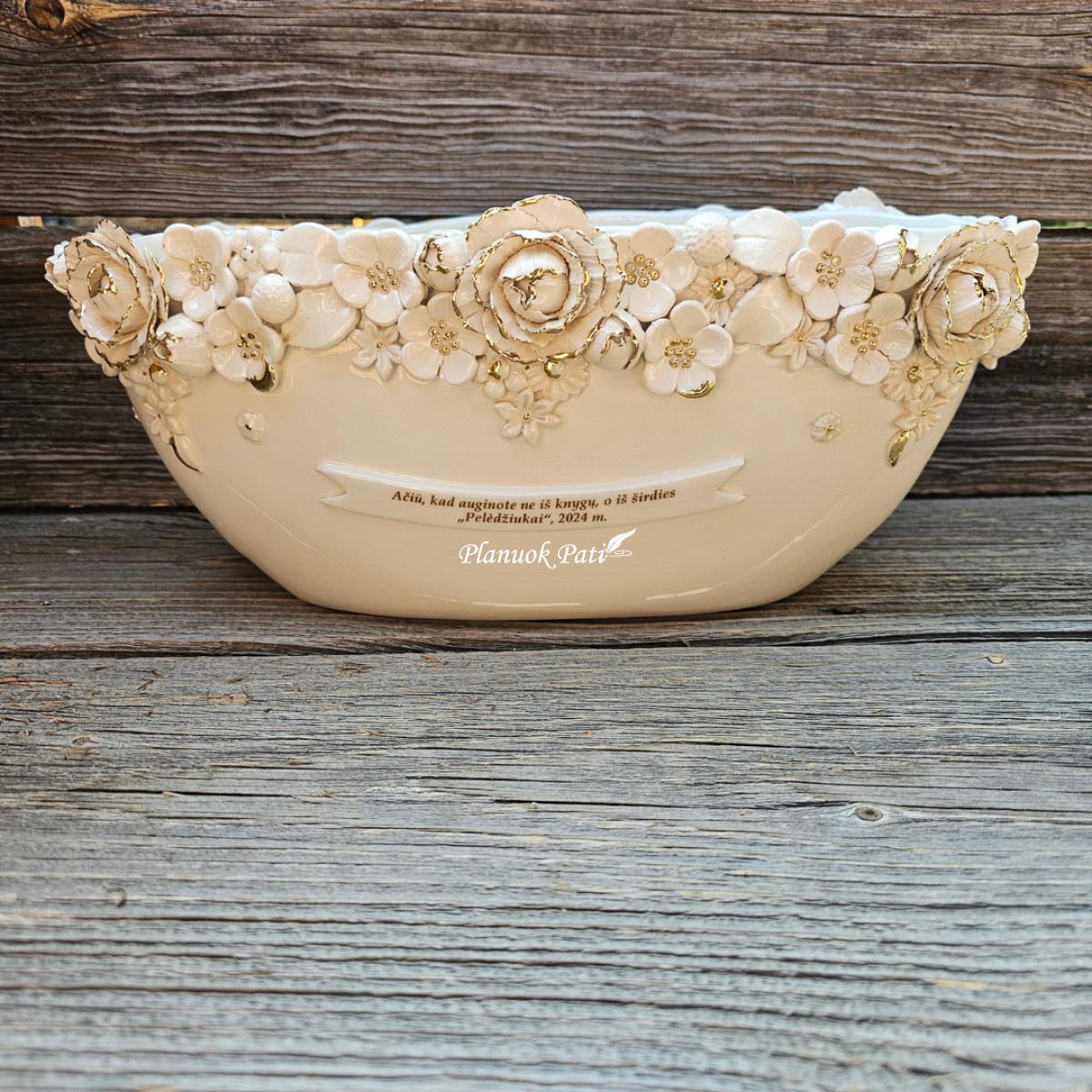 Didelis dekoruotas vazonas - Padėka