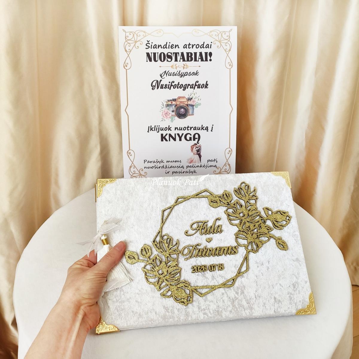 Vestuvių palinkėjimų knyga orchidėjos