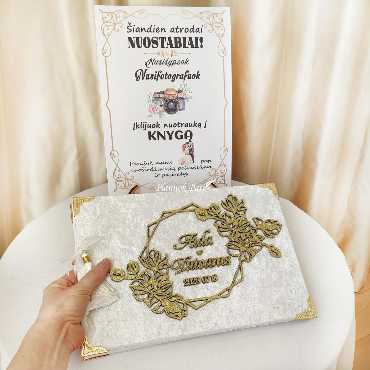 Vestuvių palinkėjimų knyga orchidėjos