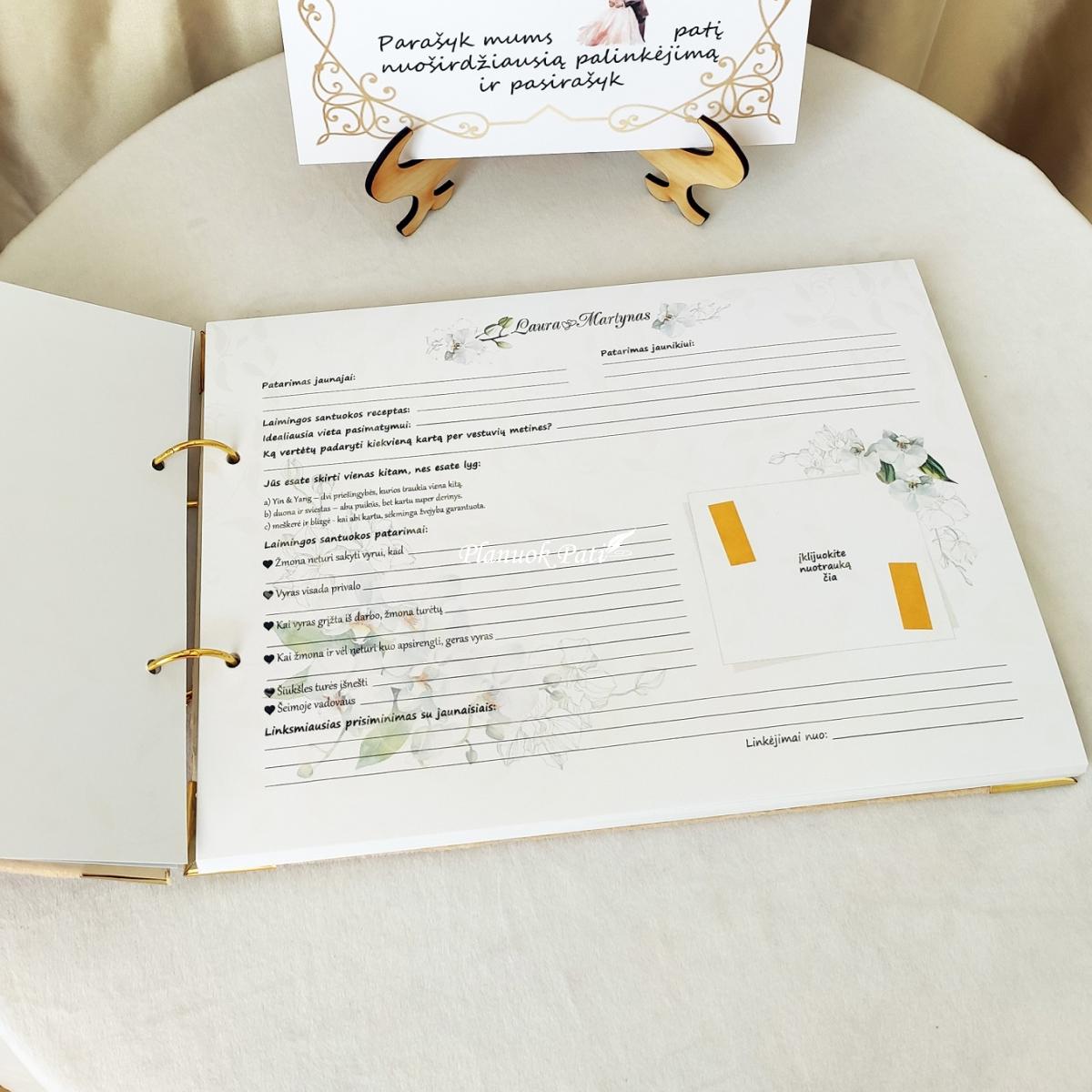 Vestuvių palinkėjimų knyga orchidėjos