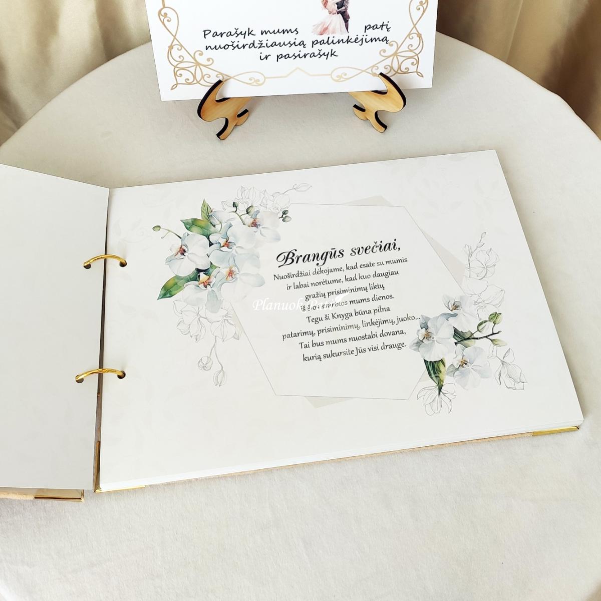 Vestuvių palinkėjimų knyga orchidėjos