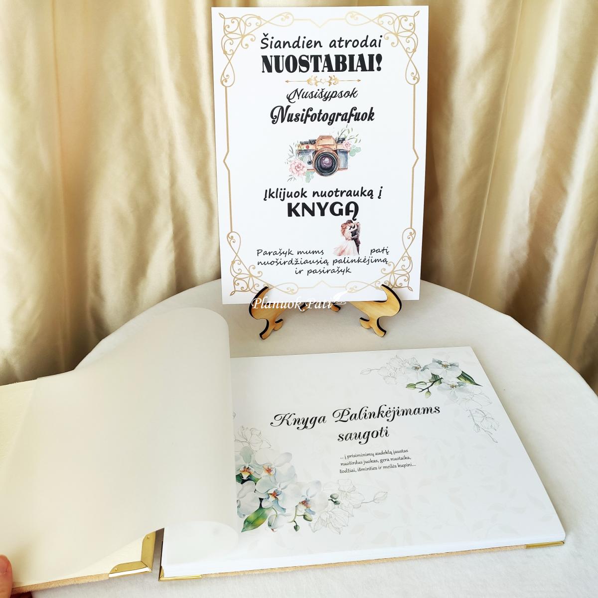 Vestuvių palinkėjimų knyga orchidėjos