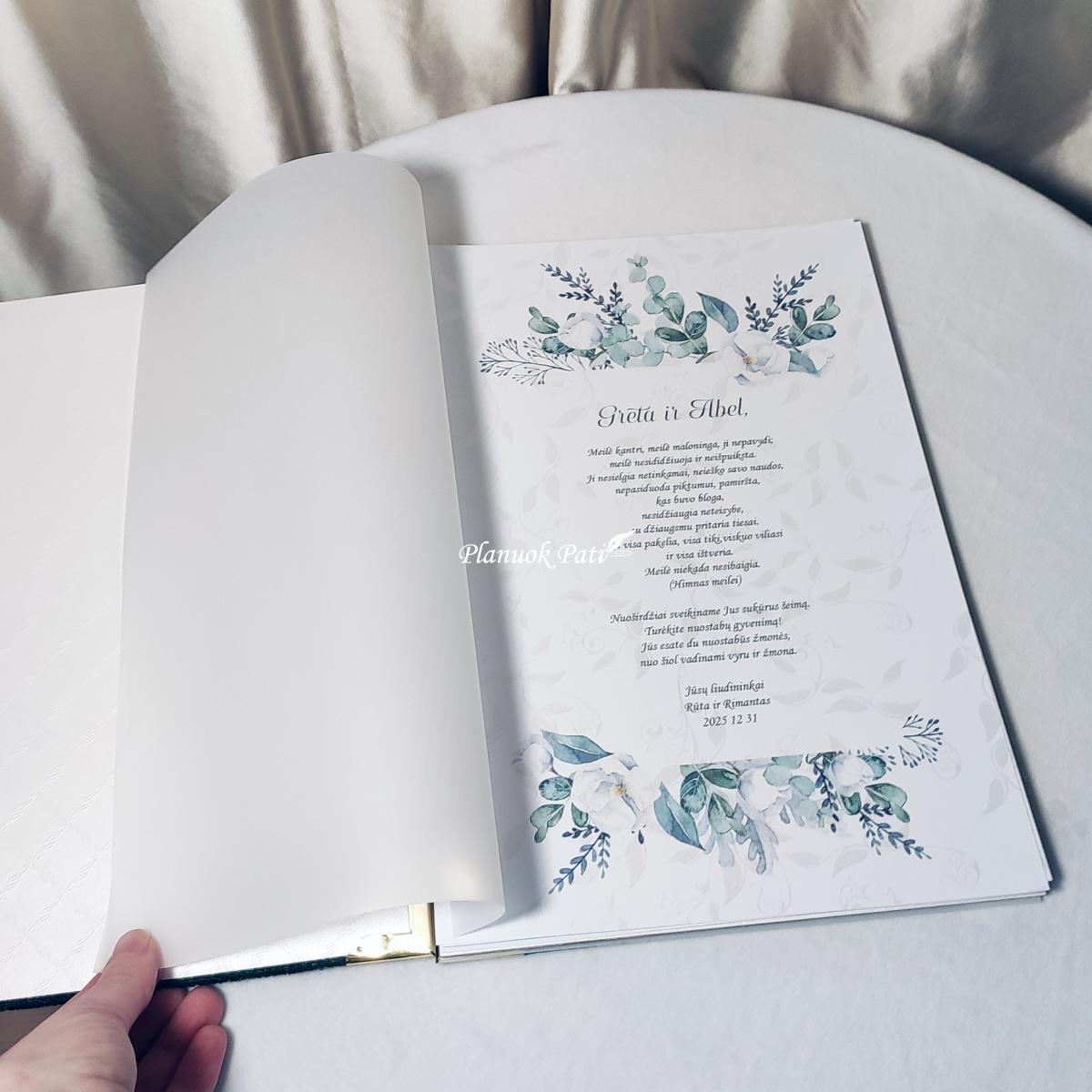 Vestuvių palinkėjimams knyga su inicialais