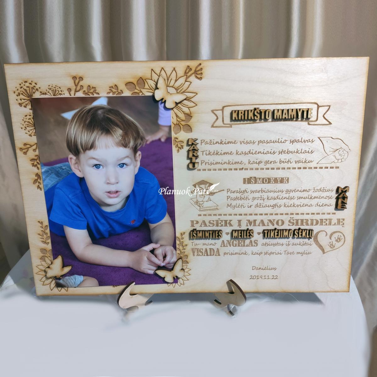 Padėka krikšto tėveliams su nuotrauka