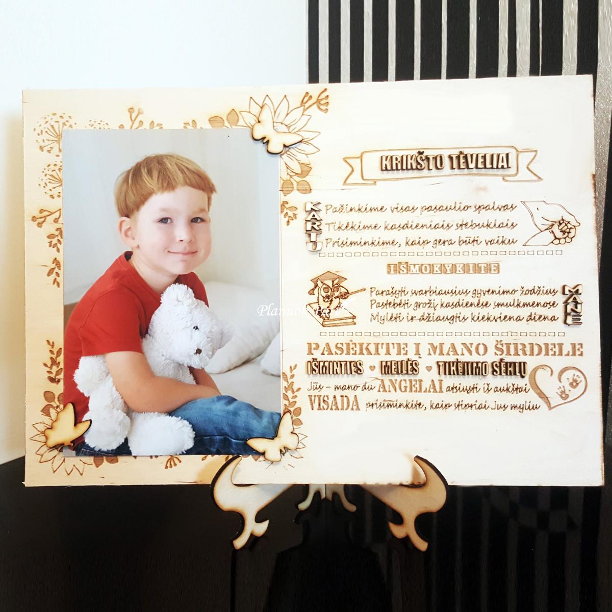 Padėka krikšto tėveliams su nuotrauka