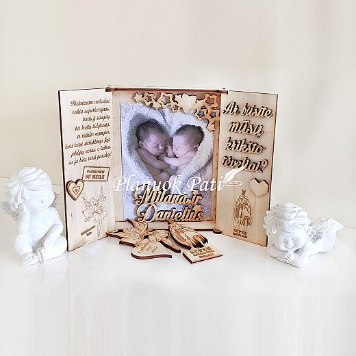 Kvietimas būti krikšto tėveliais - magnetukai atverčiamuose rėmeliuose