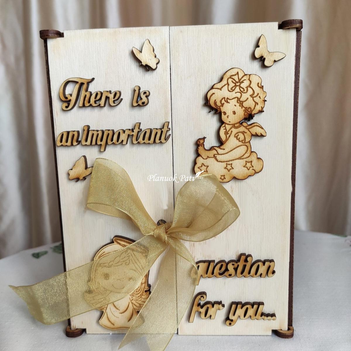 Kvietimas būti krikšto tėveliais - magnetukai atverčiamuose rėmeliuose