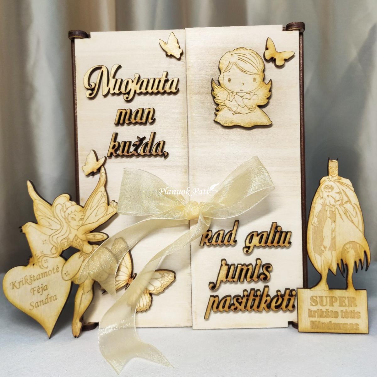 Kvietimas būti krikšto tėveliais - magnetukai atverčiamuose rėmeliuose