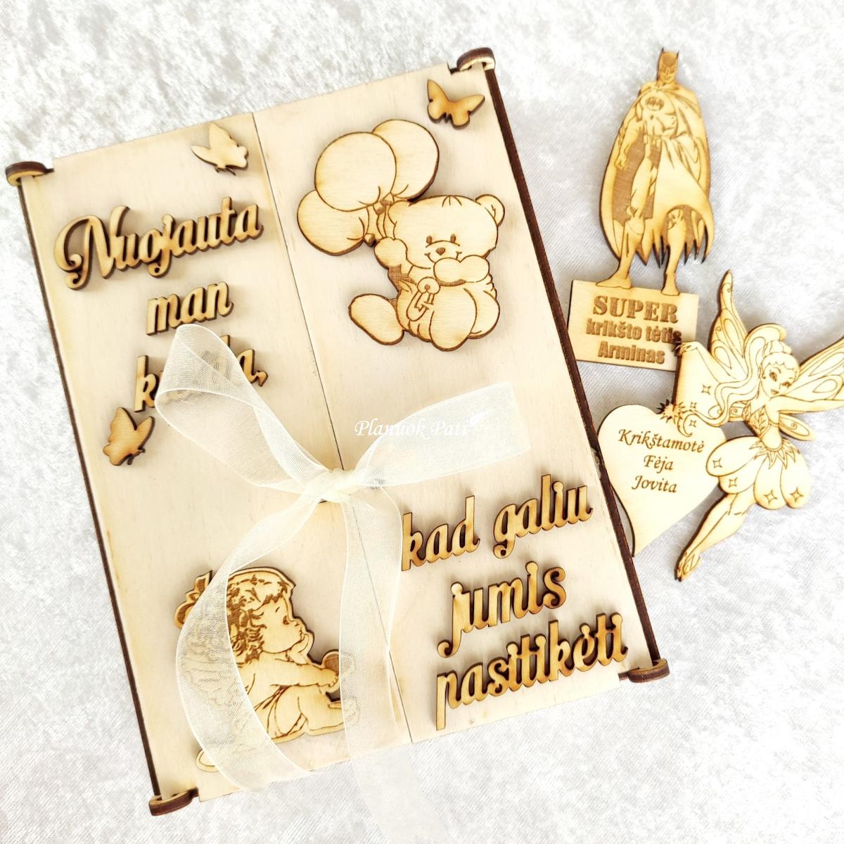 Kvietimas būti krikšto tėveliais - magnetukai atverčiamuose rėmeliuose