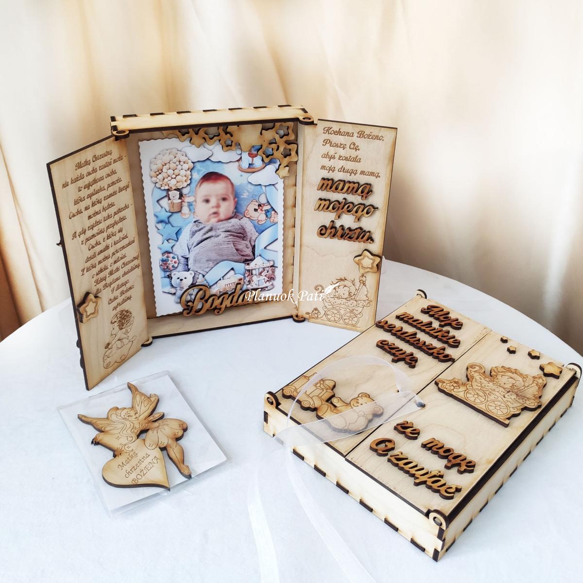 Du kvietimai būti krikšto tėveliais - magnetukai atverčiamuose rėmeliuose