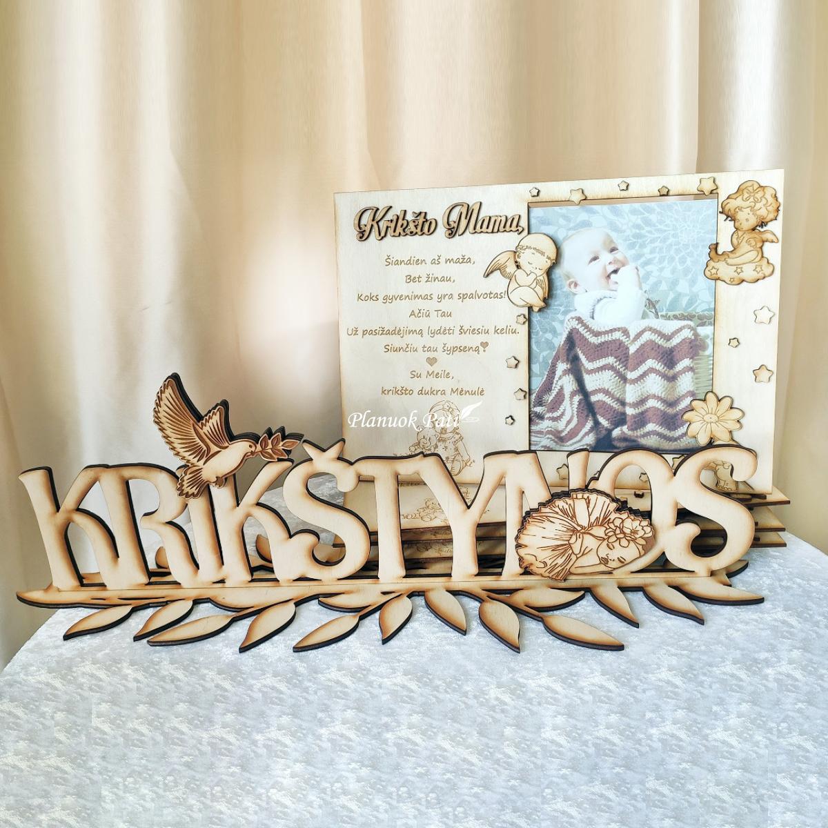 Rėmelis - padėka krikšto tėveliams