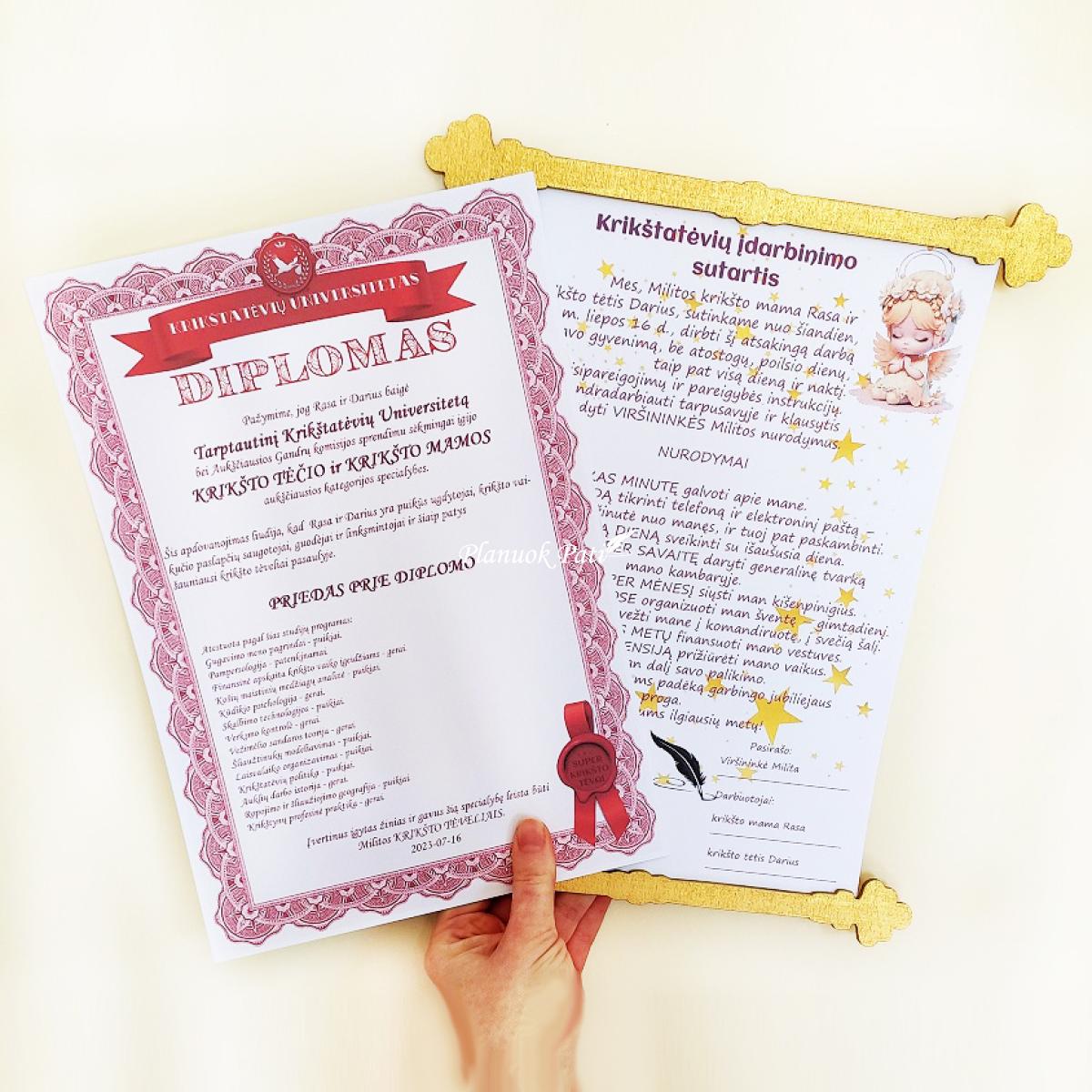 Diplomas krikšto tėveliams