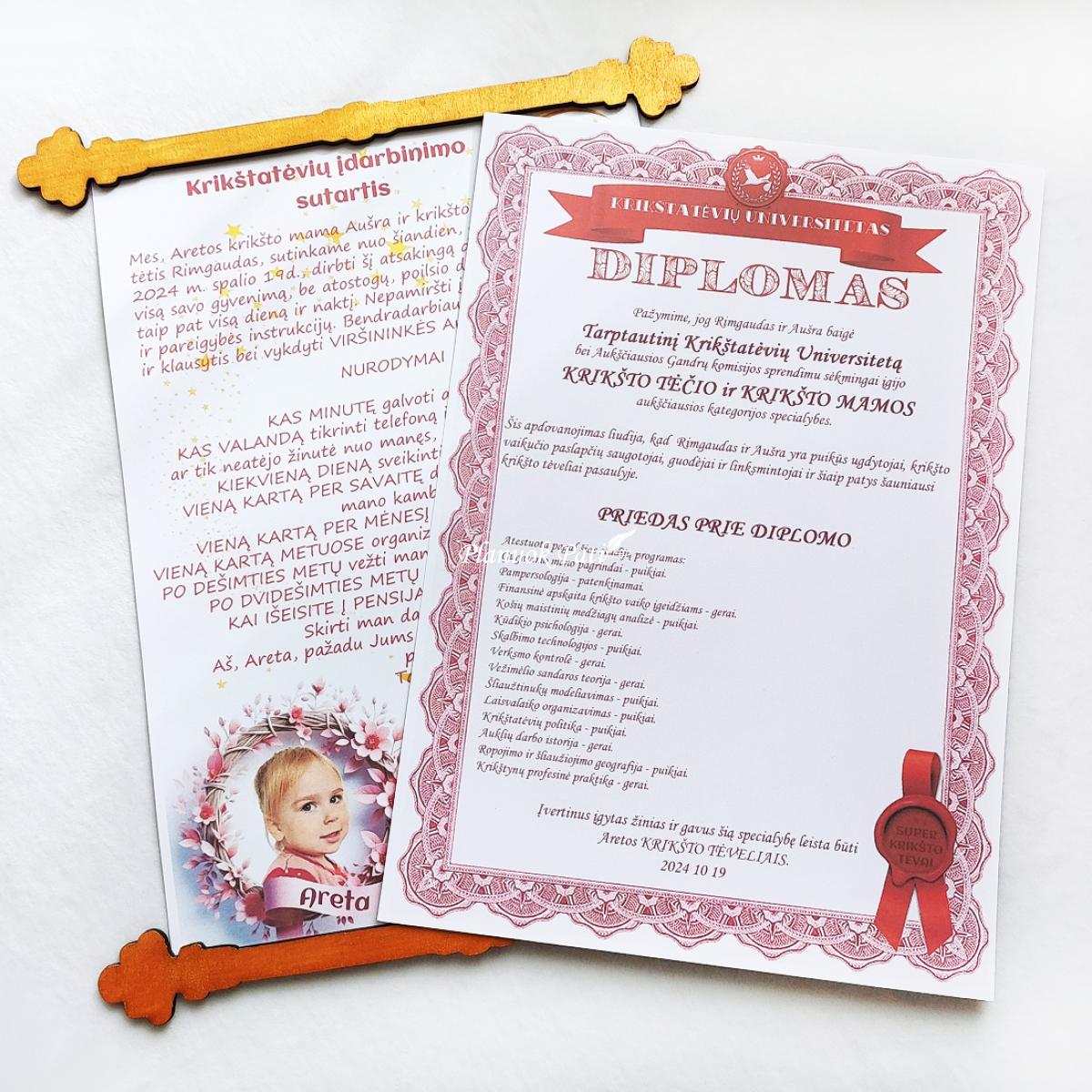 Diplomas krikšto tėveliams