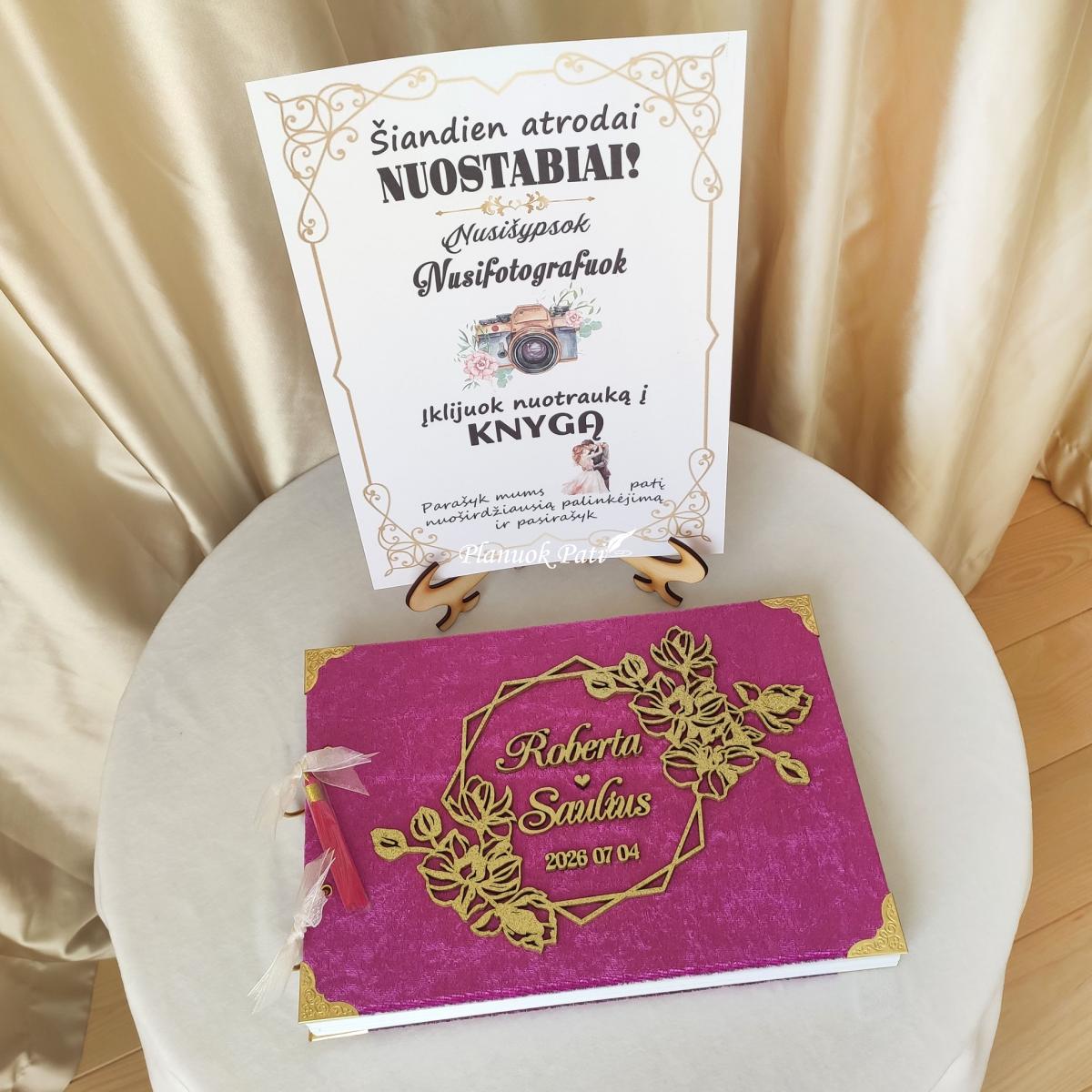 Vestuvių palinkėjimų knyga orchidėjos