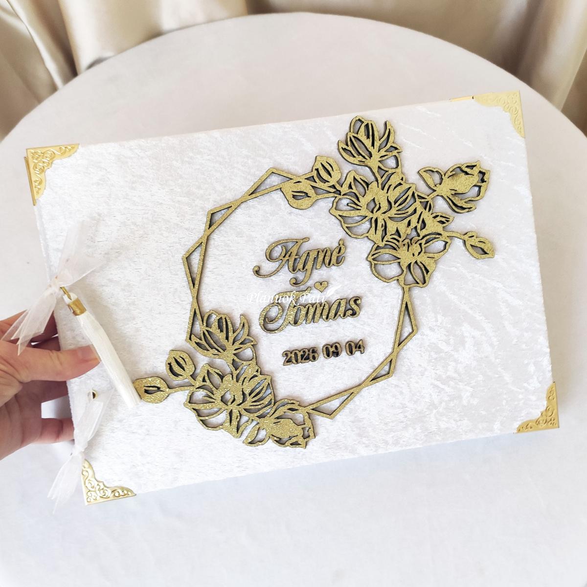 Vestuvių palinkėjimų knyga orchidėjos