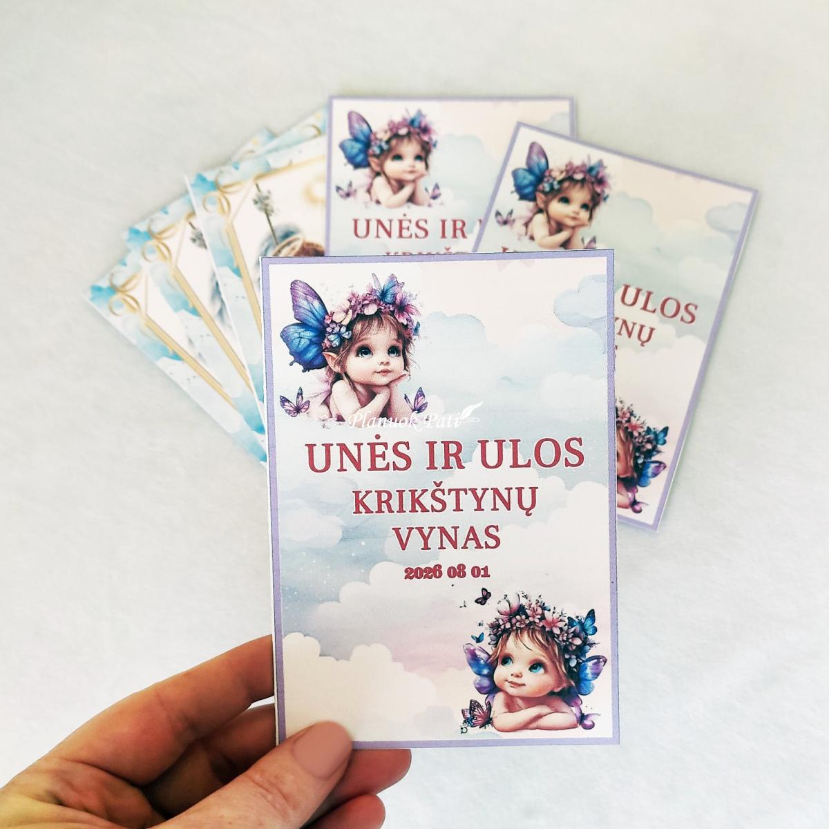 Lipni etiketė krikštynų vynui
