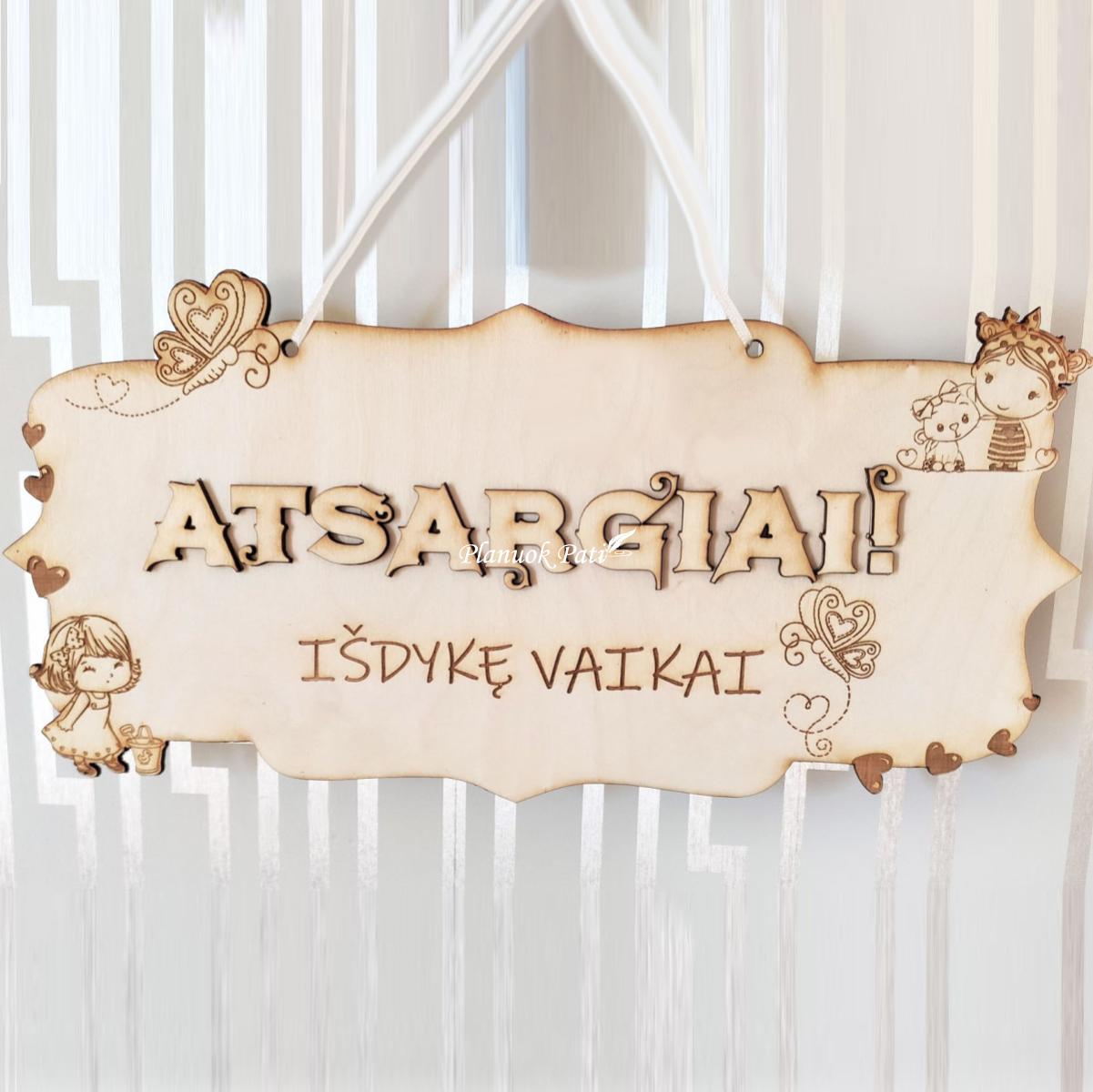 Užrašas vaikų kambariui