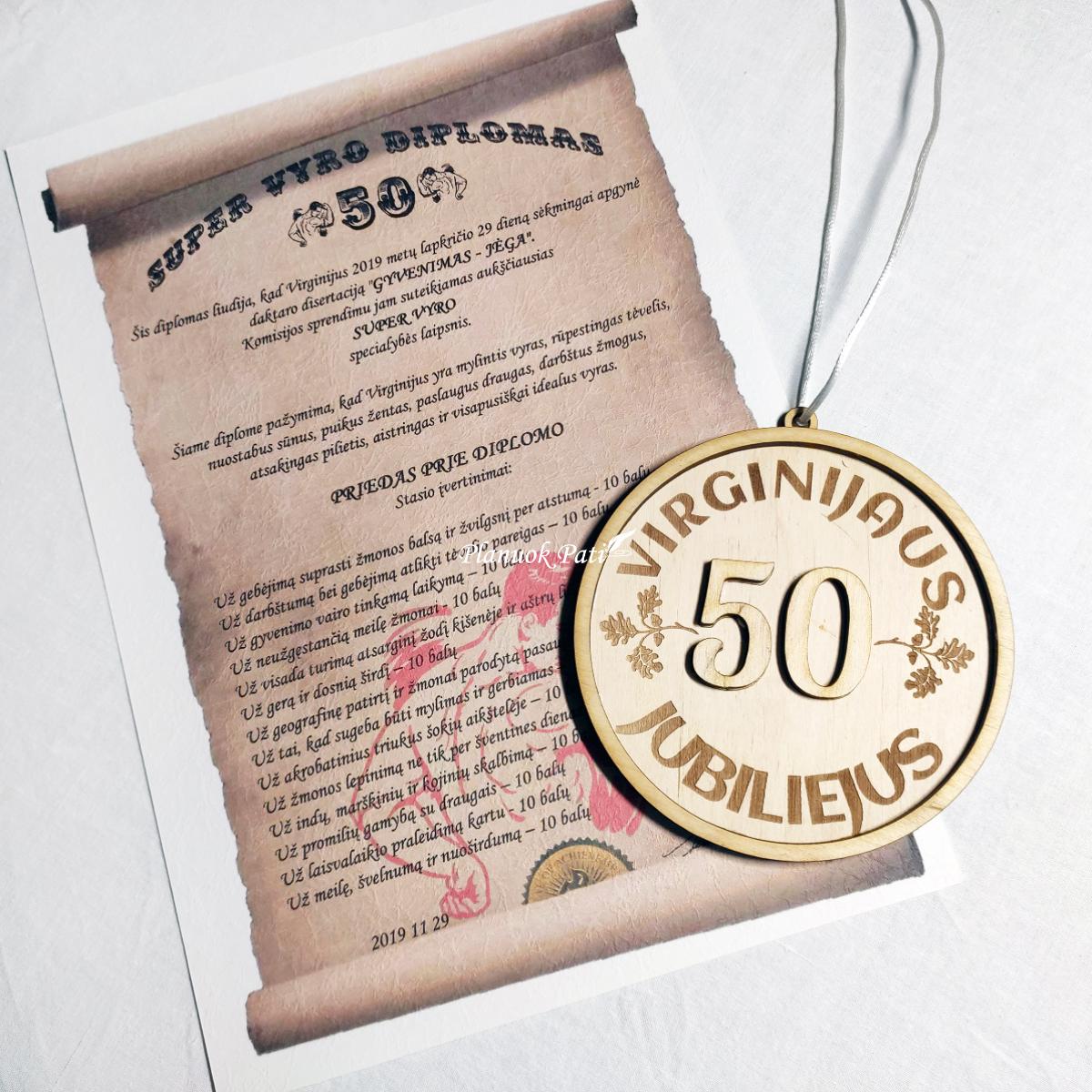 Medalis ir diplomas jubiliejui