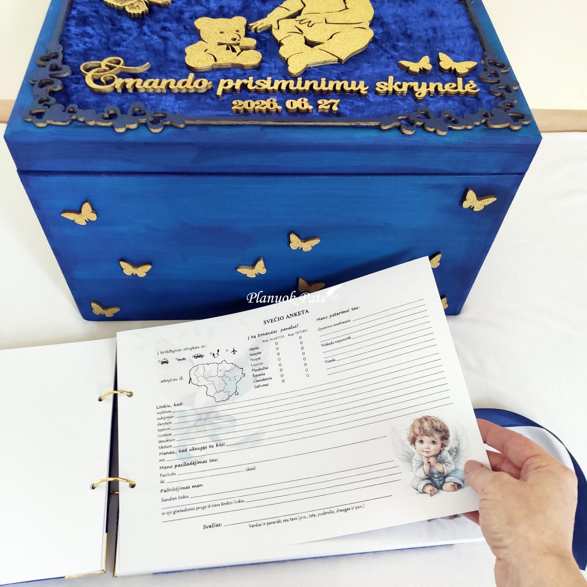 Krikštadėžė ir albumas berniukui Žaidžiam