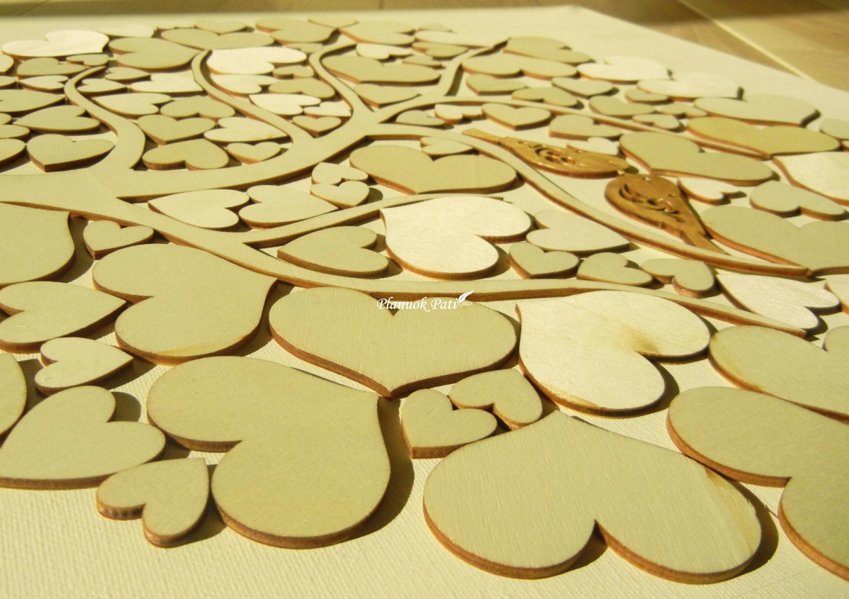 Paveikslas širdučių medis svečių palinkėjimams rašyti (50x70cm)