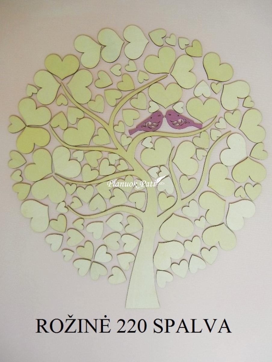 Paveikslas širdučių medis svečių palinkėjimams rašyti (50x70cm)