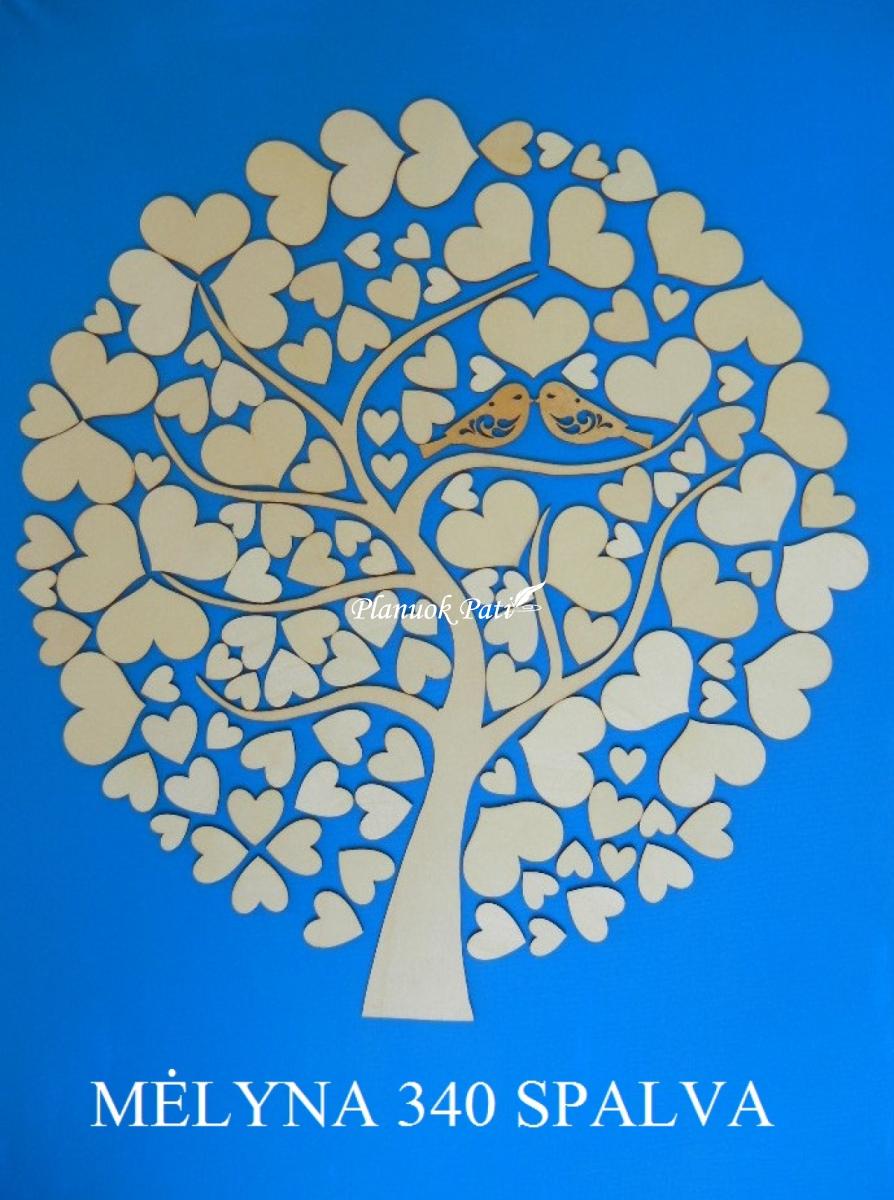 Paveikslas širdučių medis svečių palinkėjimams rašyti (50x70cm)